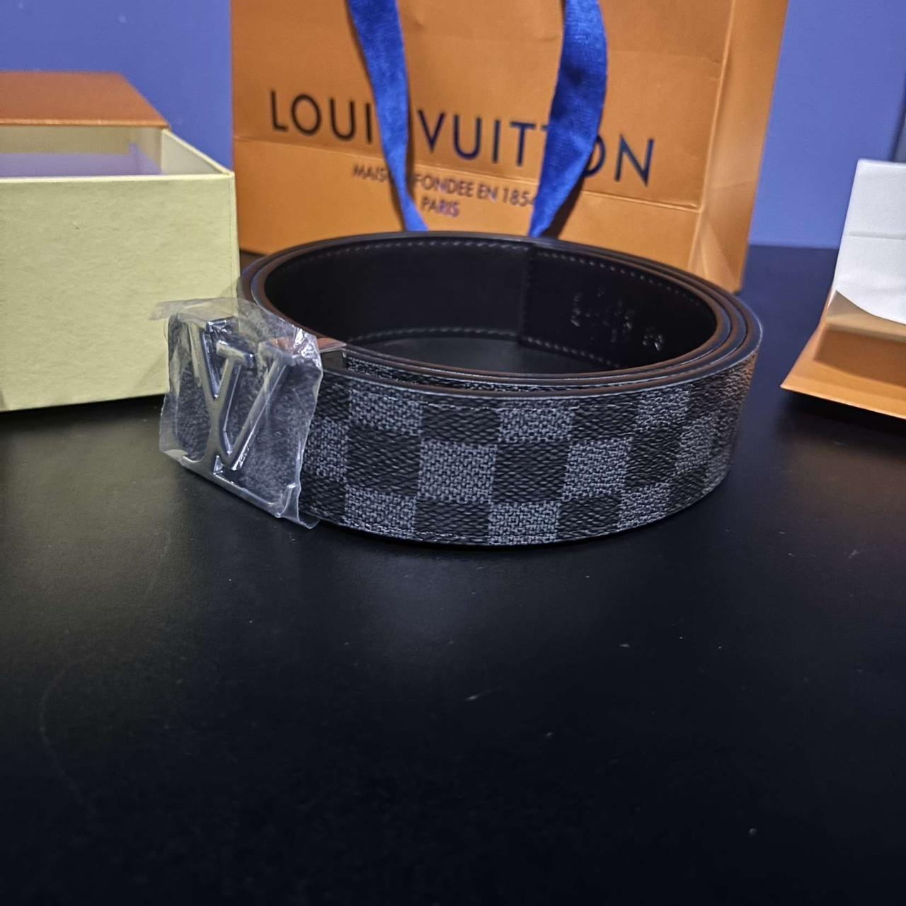 Black Louie vuitton belt - Depop