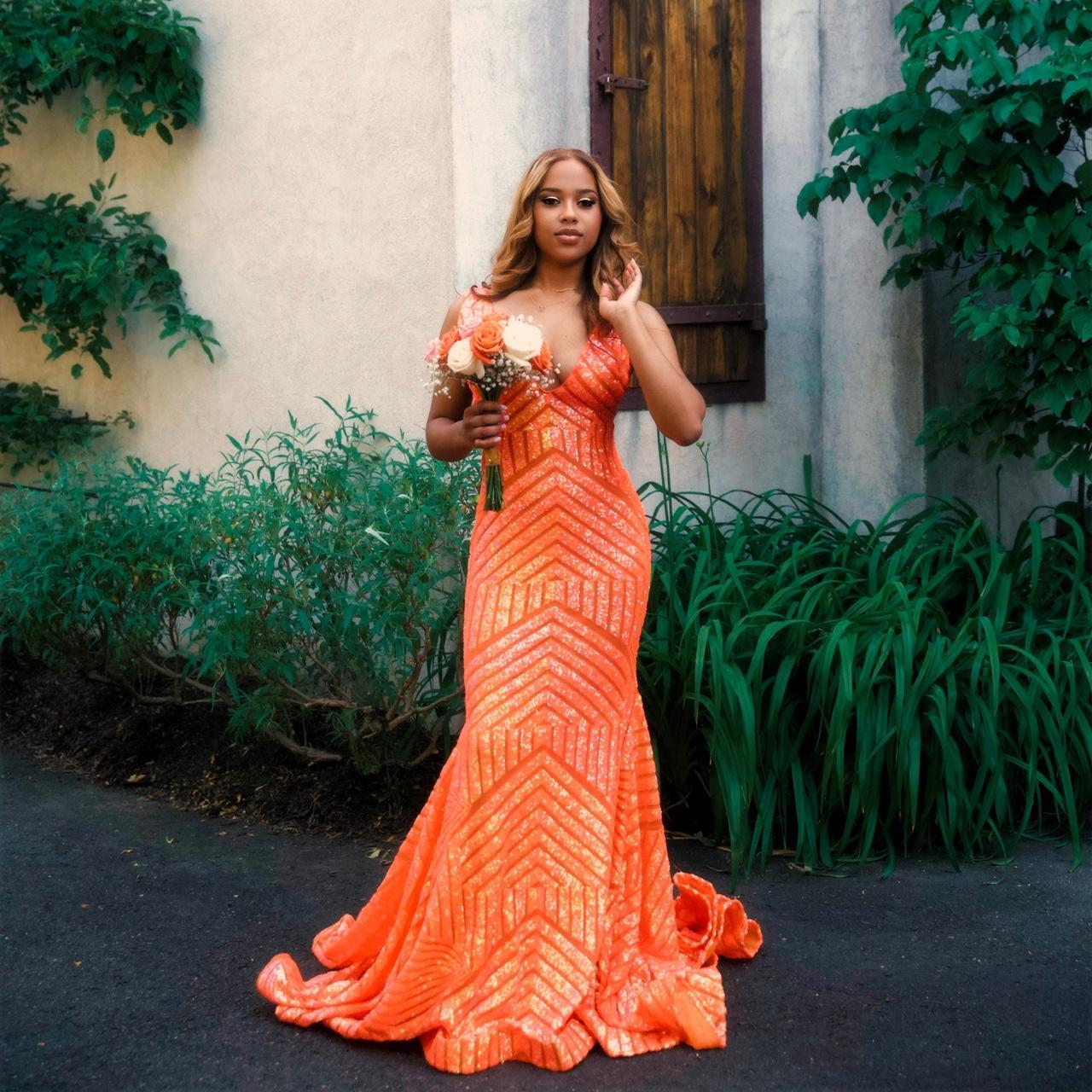 Pink Ish Orange Prom Dresses Tina Holly Couture TE003 Berry Pink