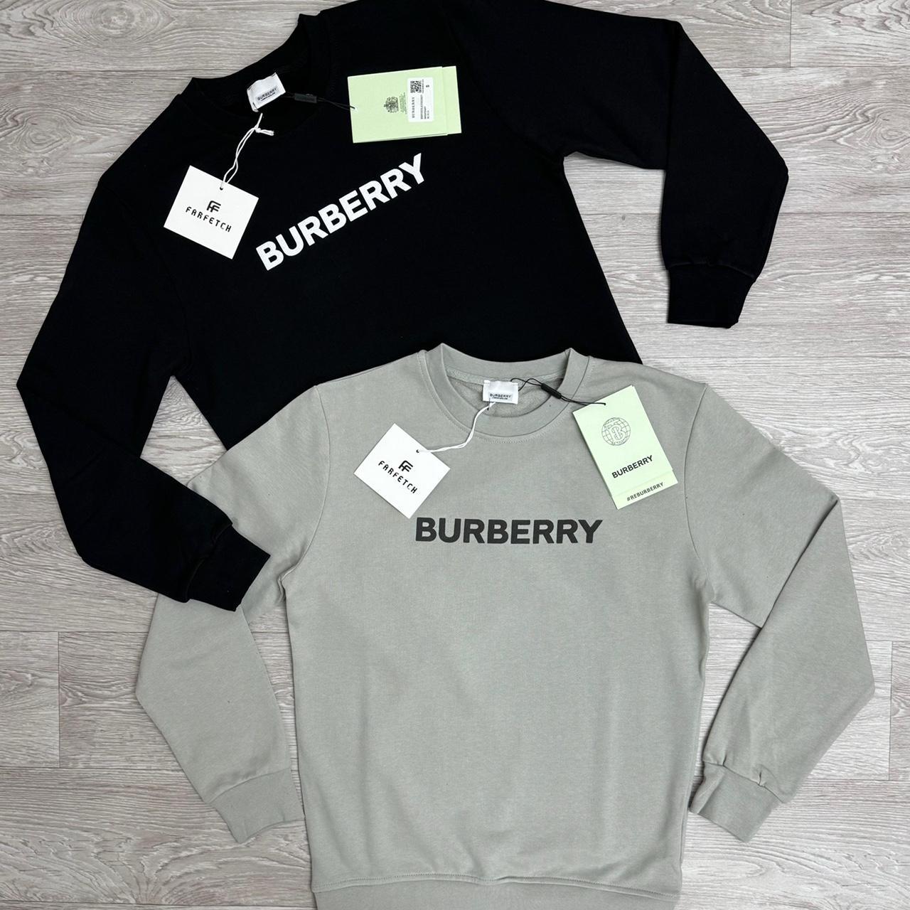Black and grey Burberry jumpers sweatshirts with... - Depop