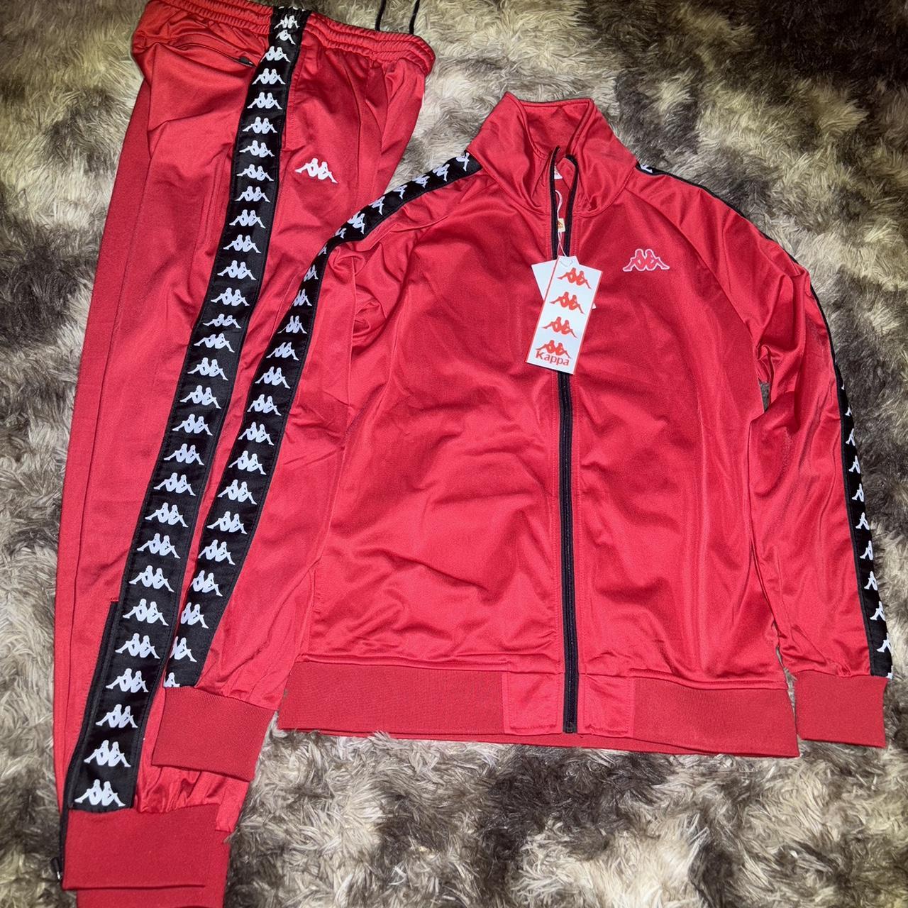 Black and red kappa tracksuit online