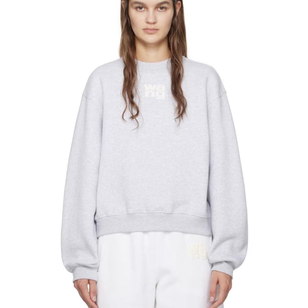 【ALEXANDER WANG】LIGHT GREY SWEATSHIRT S Alexander Wang Grey Sweatshirt Alexander Wang Logo-embossed Cotton