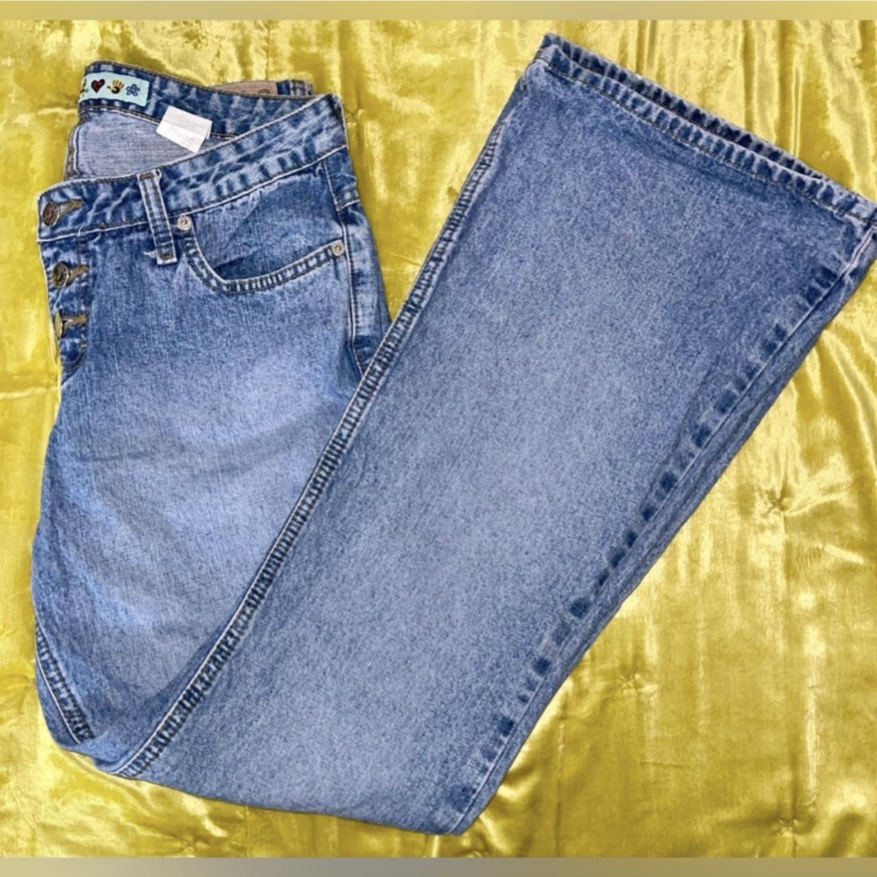 Y2K Mudd Jeans Size 9 Low Rise Button Fly Flares Depop