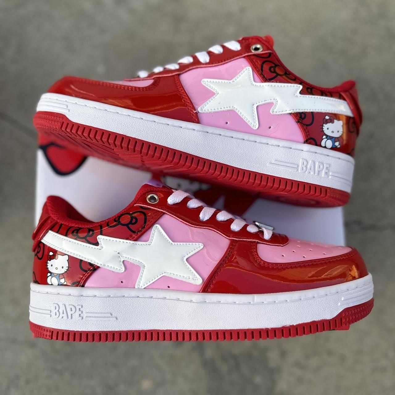 HELLO KITTY BAPESTAS STYLE: RED/PINK SIZES: 4Y-7Y... - Depop