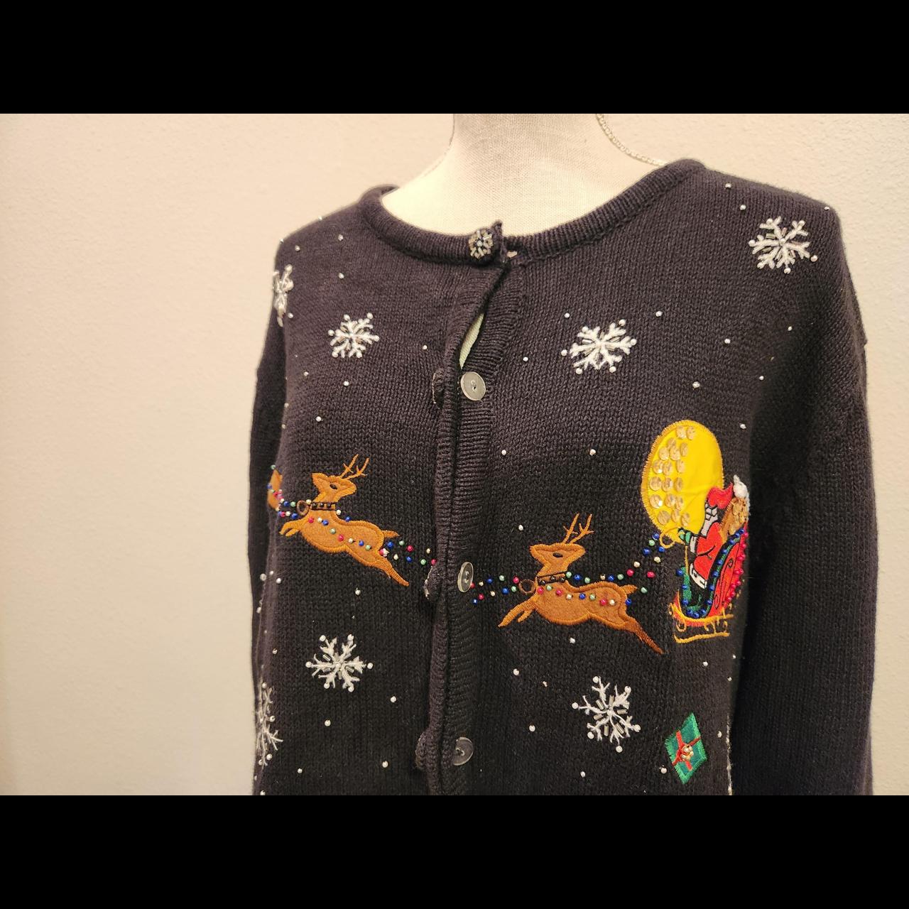 Basic Editions Women's Sweater - Black/Multi - L … - image 6