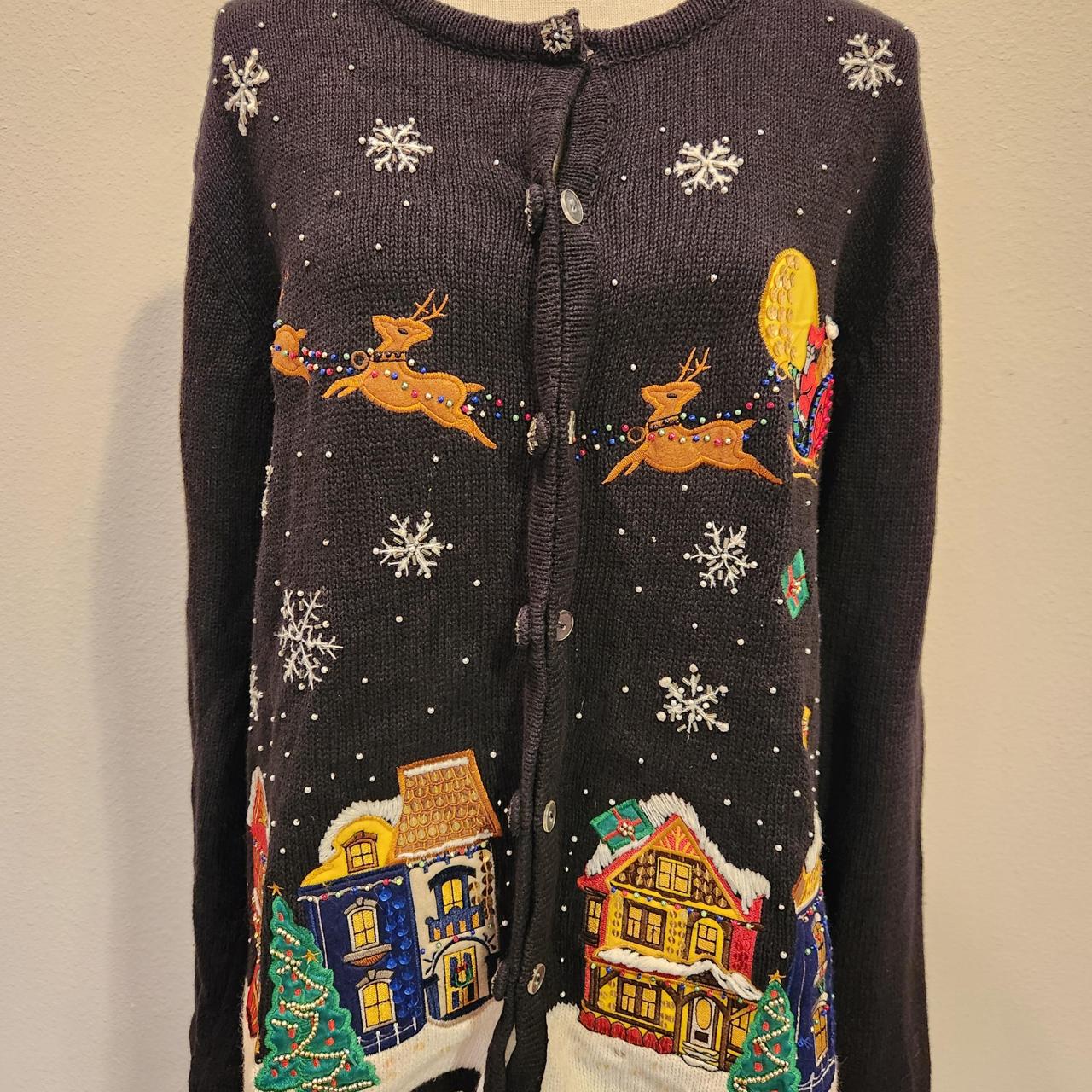 Basic Editions Women's Sweater - Black/Multi - L … - image 1