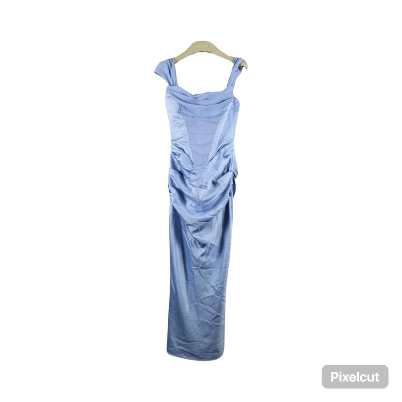 HOUSE OF CB 'Natalya' Sky Satin Corset Midi... - Depop