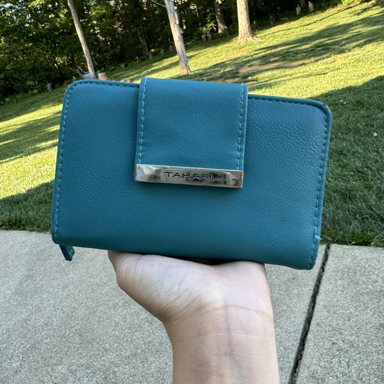 Lightly used Tahari Teal Trifold Wallet, has Depop