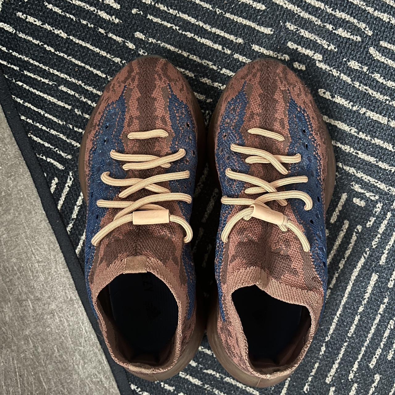 blue and tan yeezys