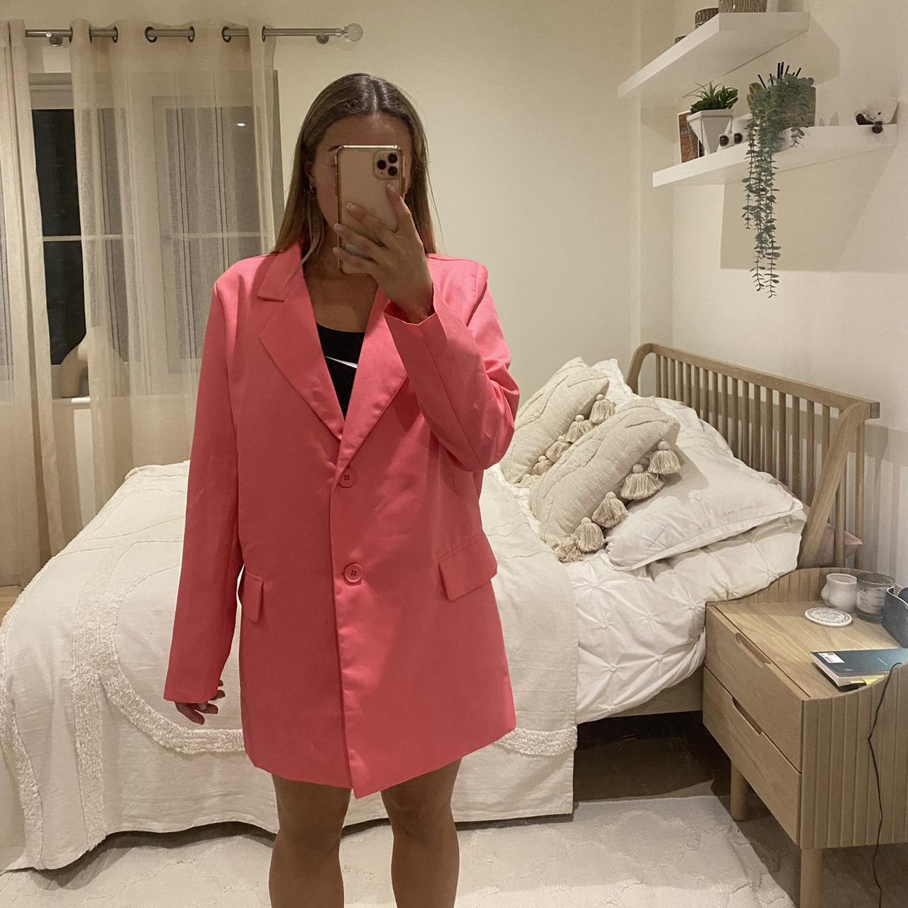 oversized pink blazer dress MissyEmpire size 8, worn... - Depop