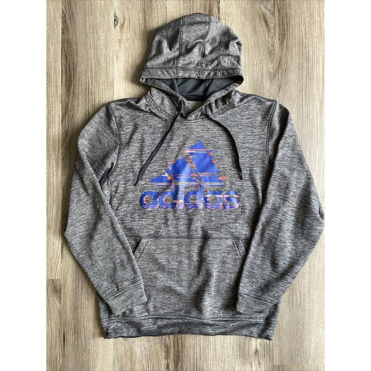 Adidas Climawarm Men s Gray Blue Orange Hoodie. Depop