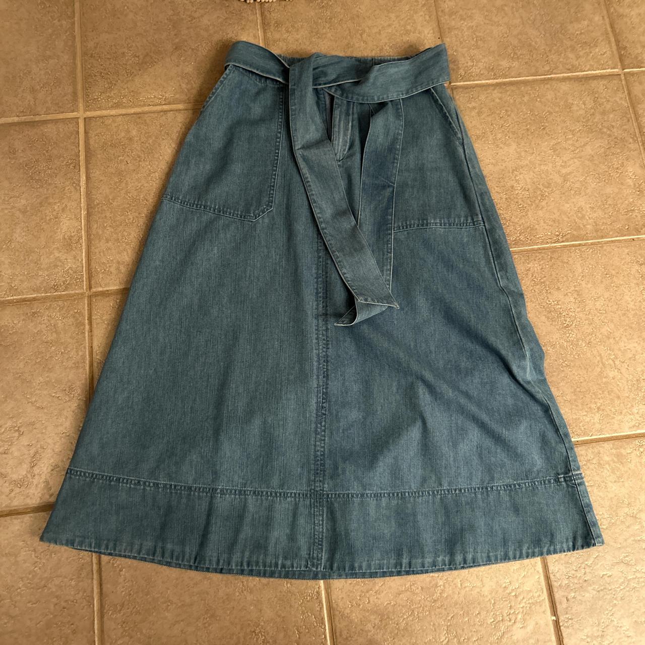 Trendy A line long denim skirt Mid calf length. So. Depop