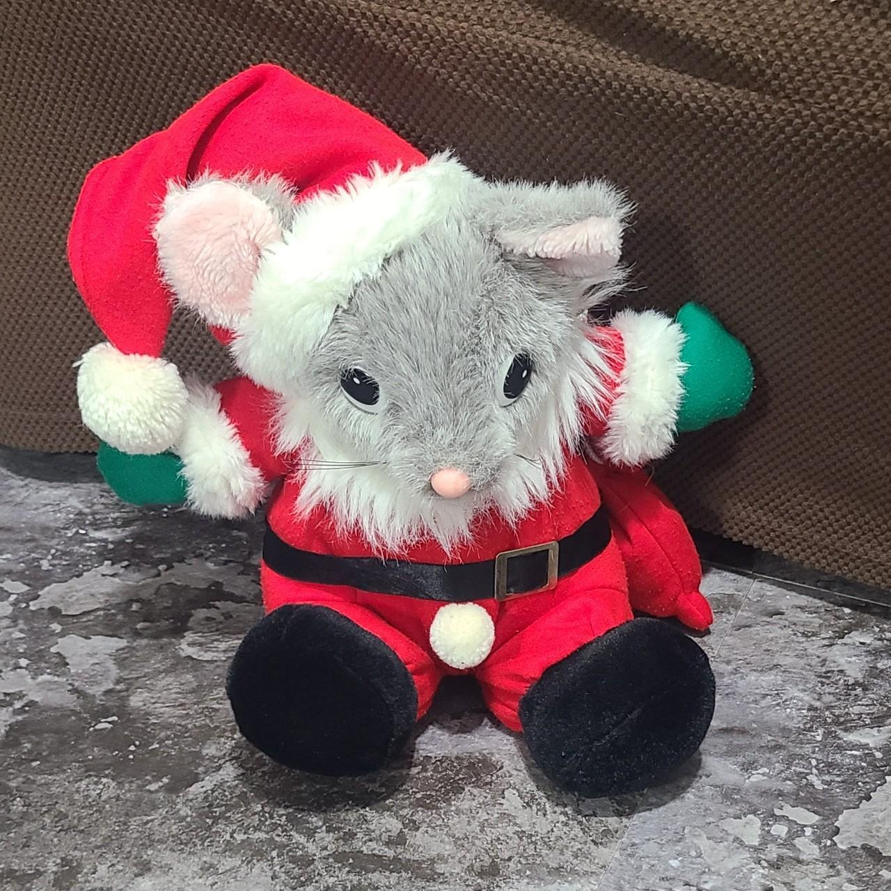 Santa mouse stuffed animal deals
