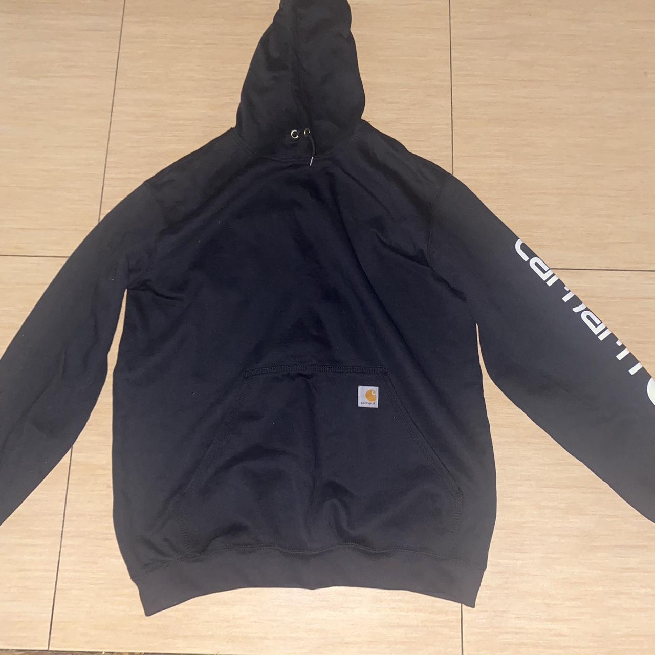 Large black carhartt hoodie - Depop