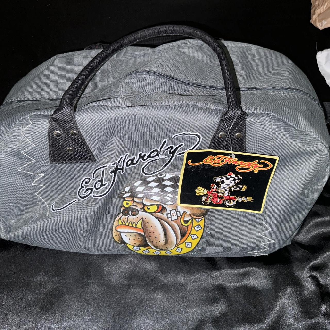 Ed Hardy grey duffle bag message me before you buy