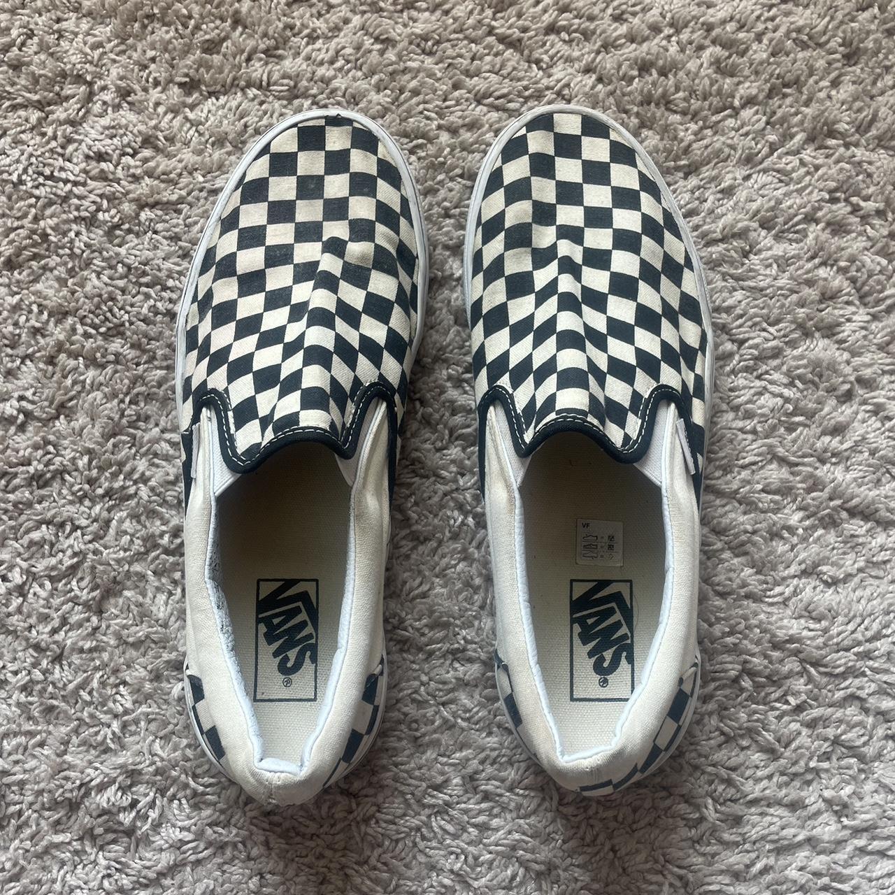 Black and white checkered slip on vans womens best sale