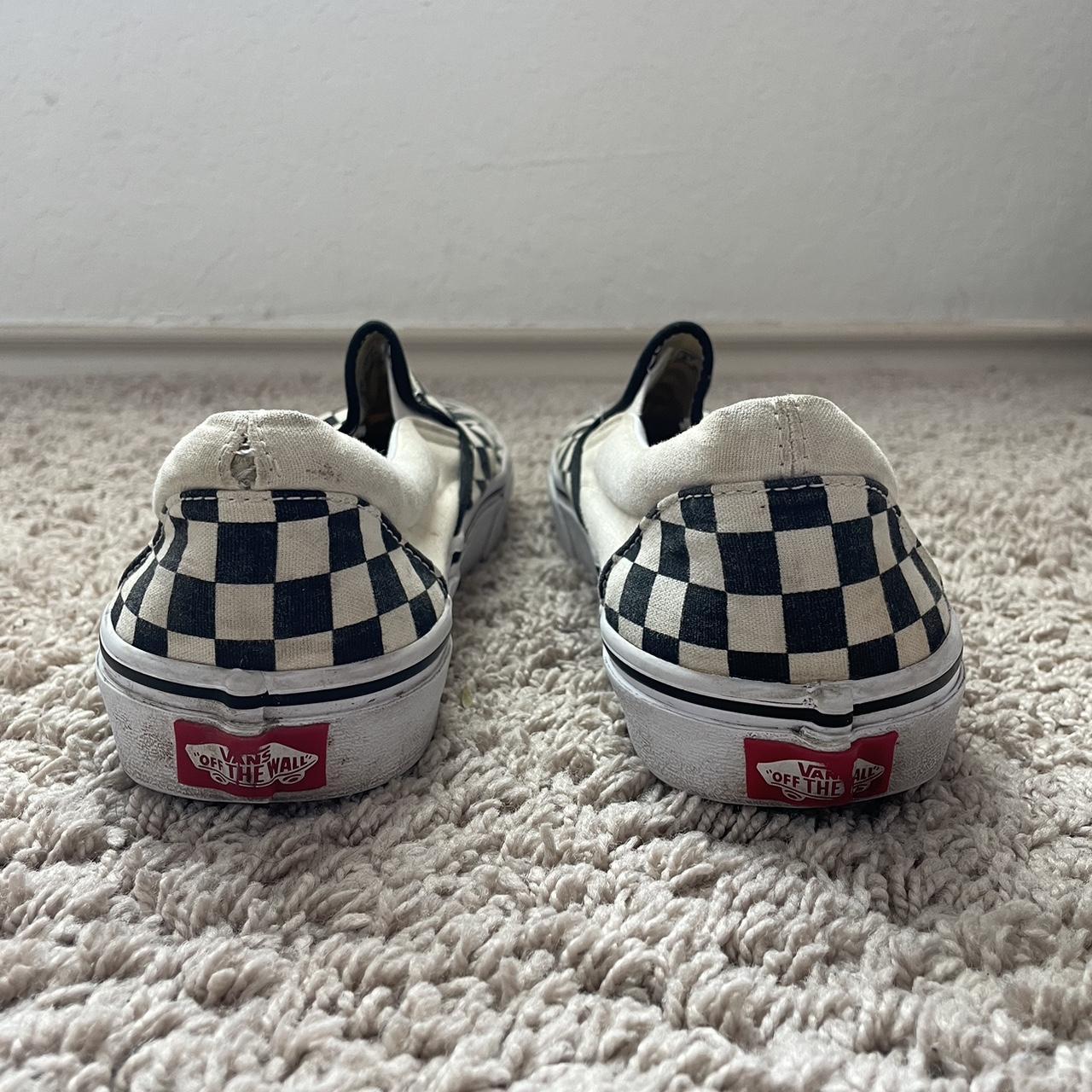 Vans black and white checkered slip on shoes. Depop