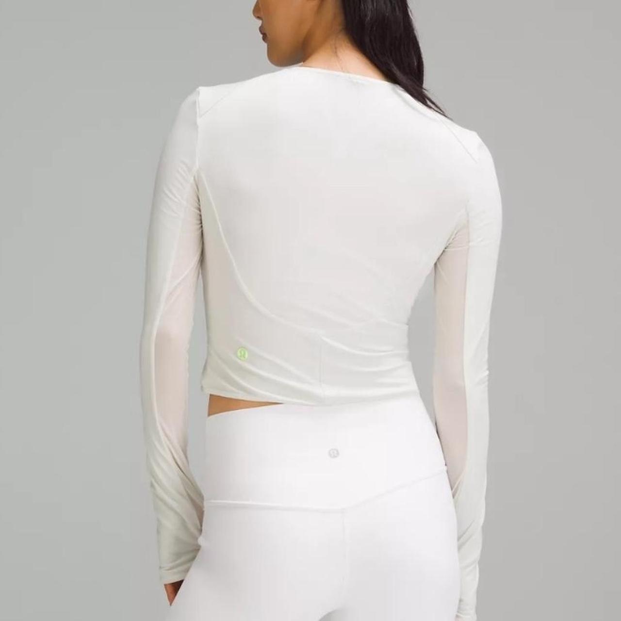 【2plan】Solin cut ribbed long sleeve tee Women's Off-White Pima Cotton Long Sleeve T-Shirt