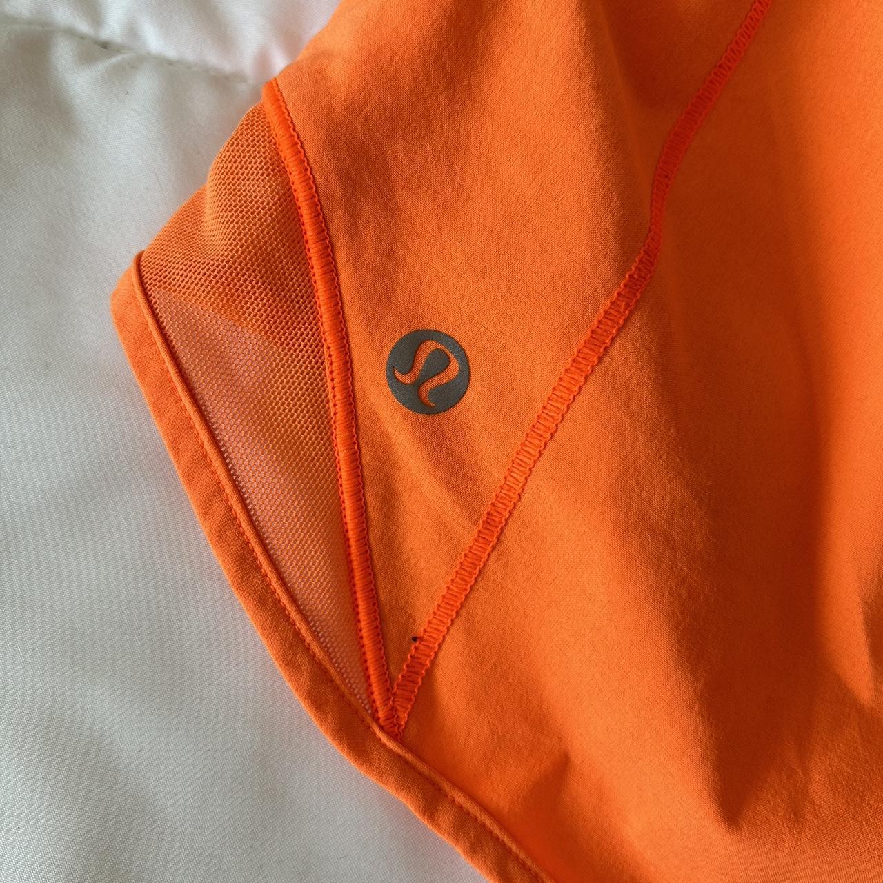 lululemon orange highlighter shorts, high rise 2... - Depop