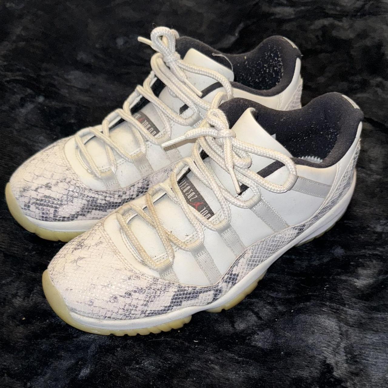 Jordan 11 white bone snake skin 6 10 condition can. Depop