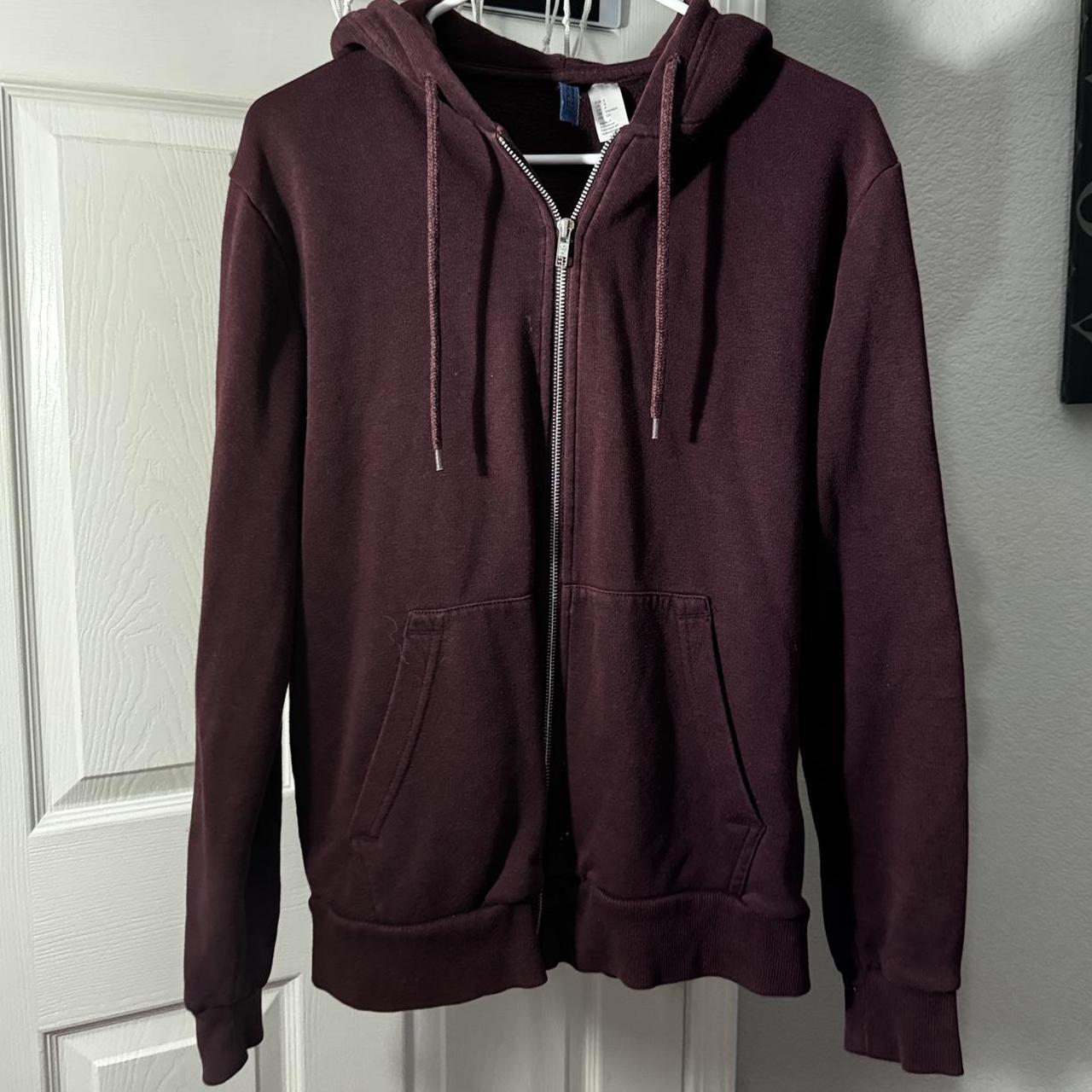 Vintage Maroon Zip Up Hoodie H M Divided Collection