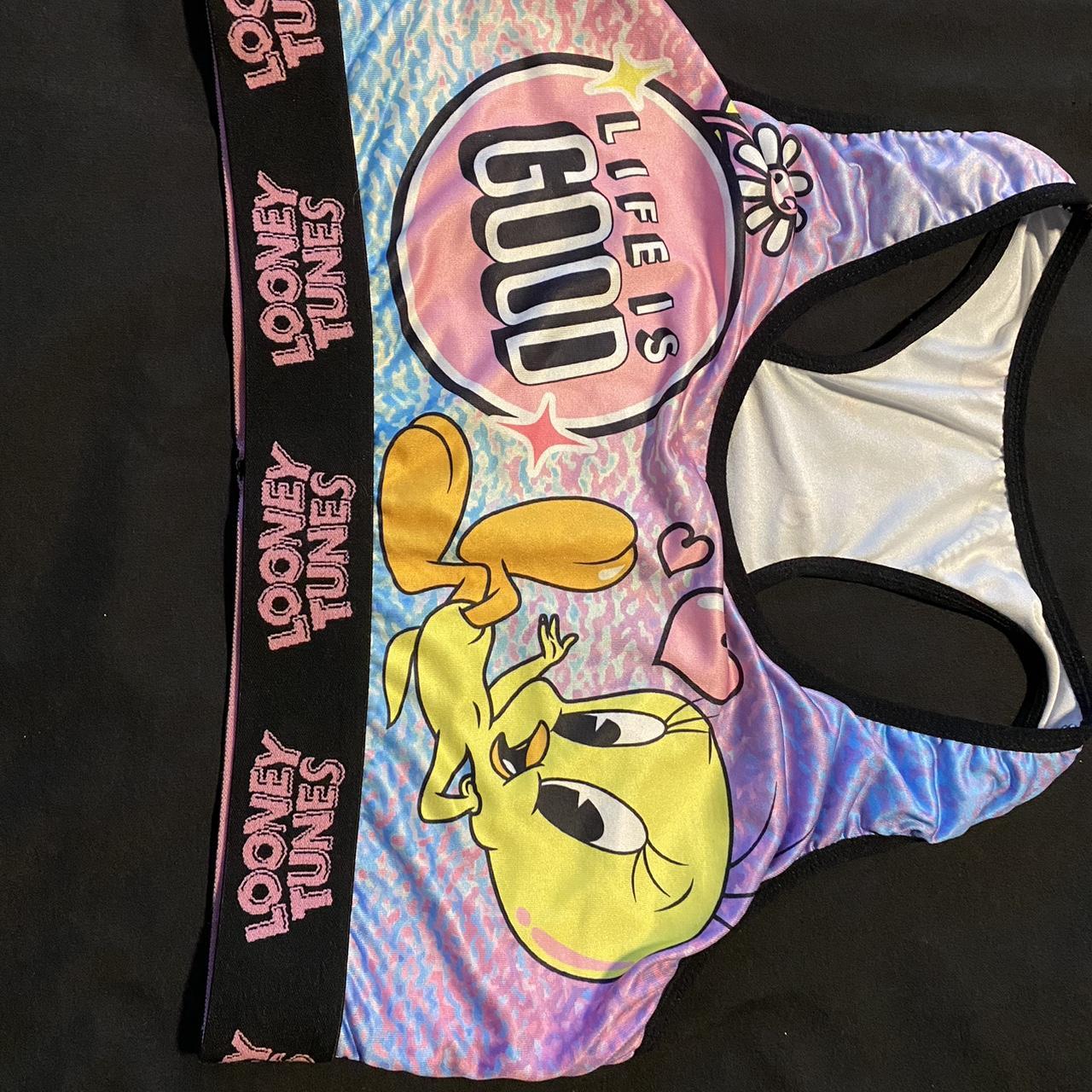 Looney Tunes sports bra 🖤 Worn a few times - Depop