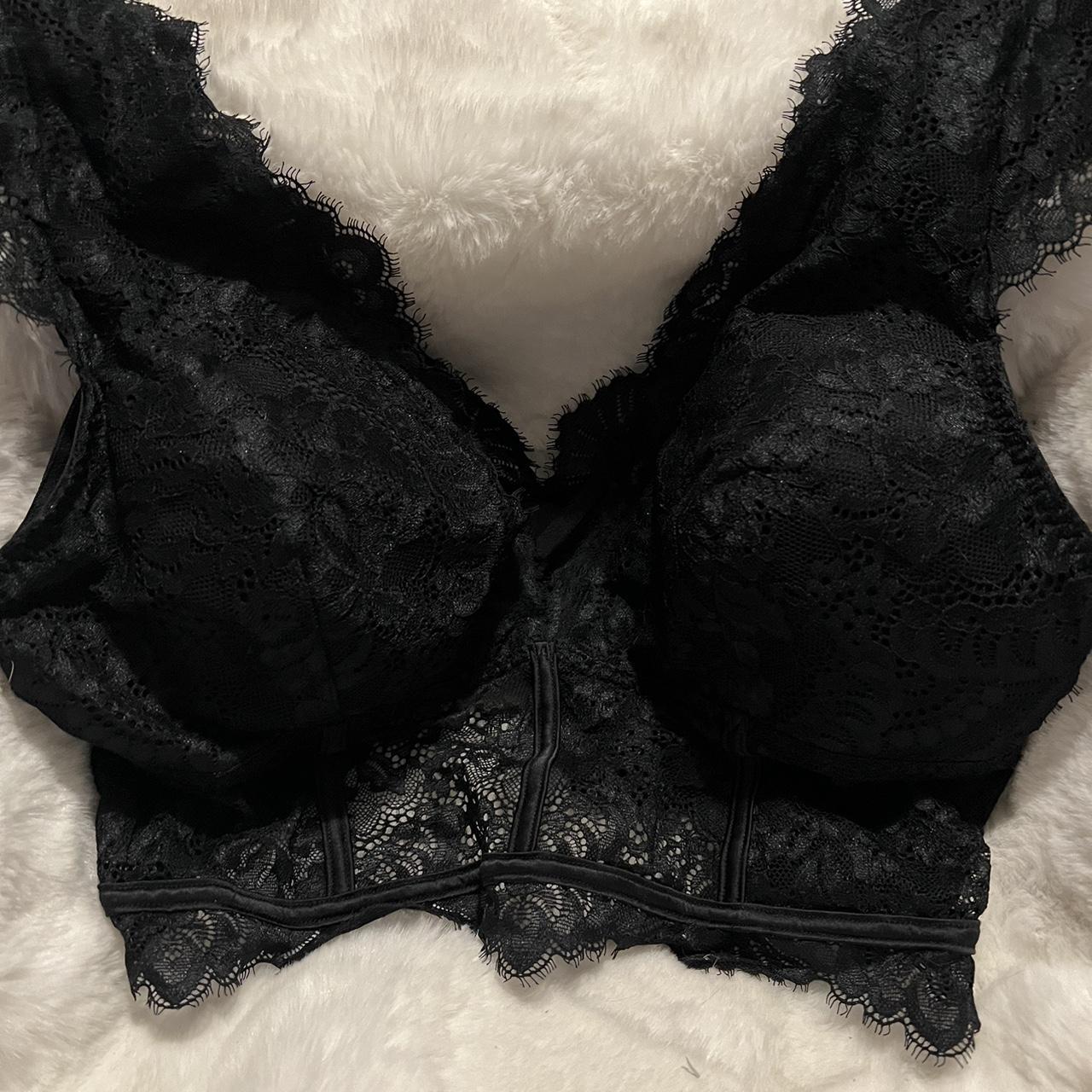 Black lace bra from la sueza. Has cool straps with - Depop