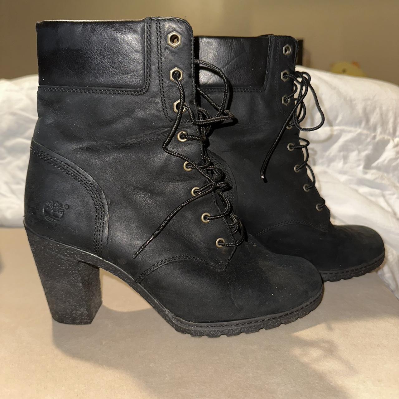 Black 2 inch heel boots hotsell