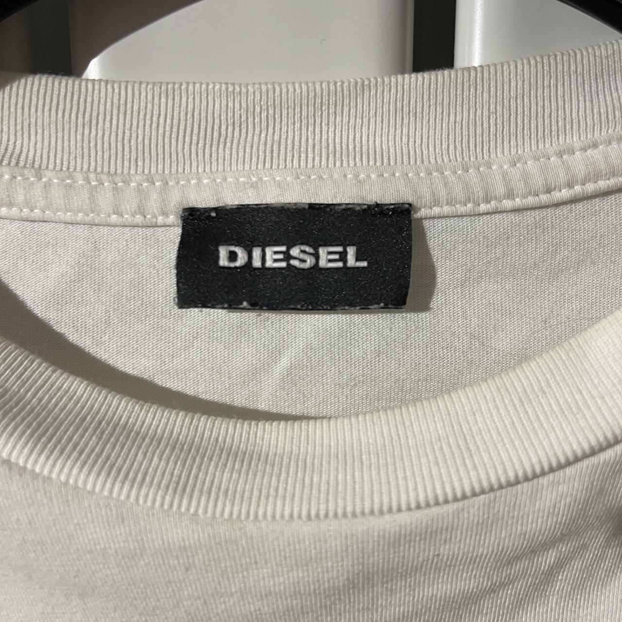 Men’s Diesel designer T-Shirt with red logo and... - Depop