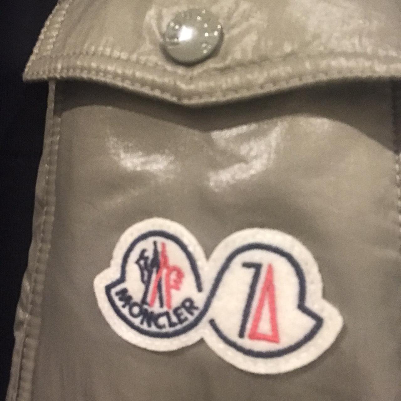 Moncler coat, very warm. Grey/Green shiny colour.... Depop