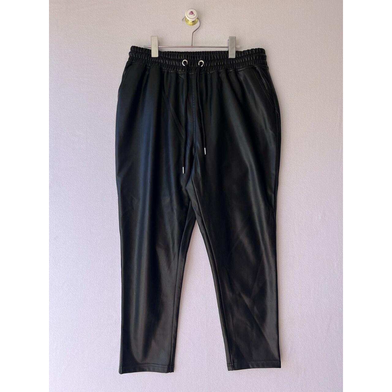 Sz 12 Decjuba Women's Faux Leather Jogger Pants... Depop