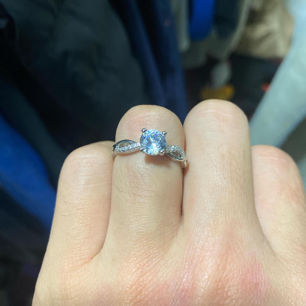 Women's Ring - Silver – Adjustable moissanite rin… - image 1