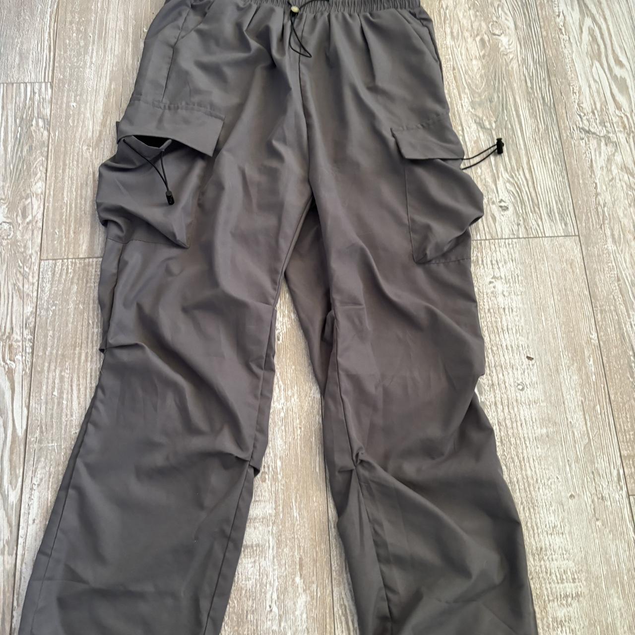 Grey pants 100% polyester Waist size 29-30 Can... - Depop