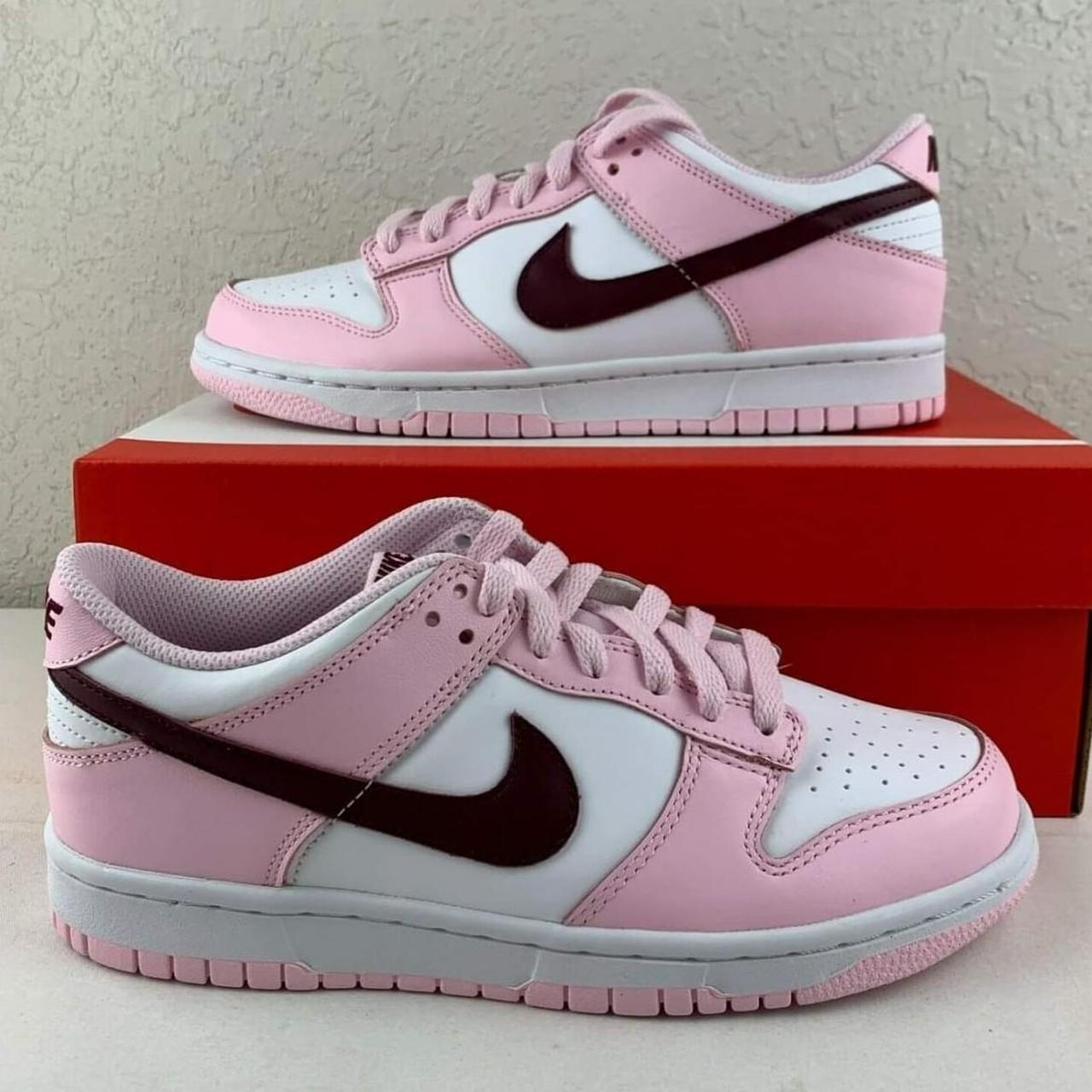 Dunk Low Pink Foam Red White All purchases will be... - Depop