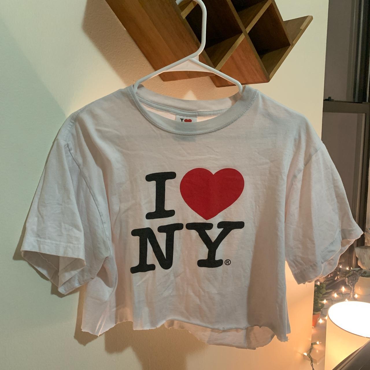 authentic vintage cropped i heart NY shirt - XL (for... - Depop