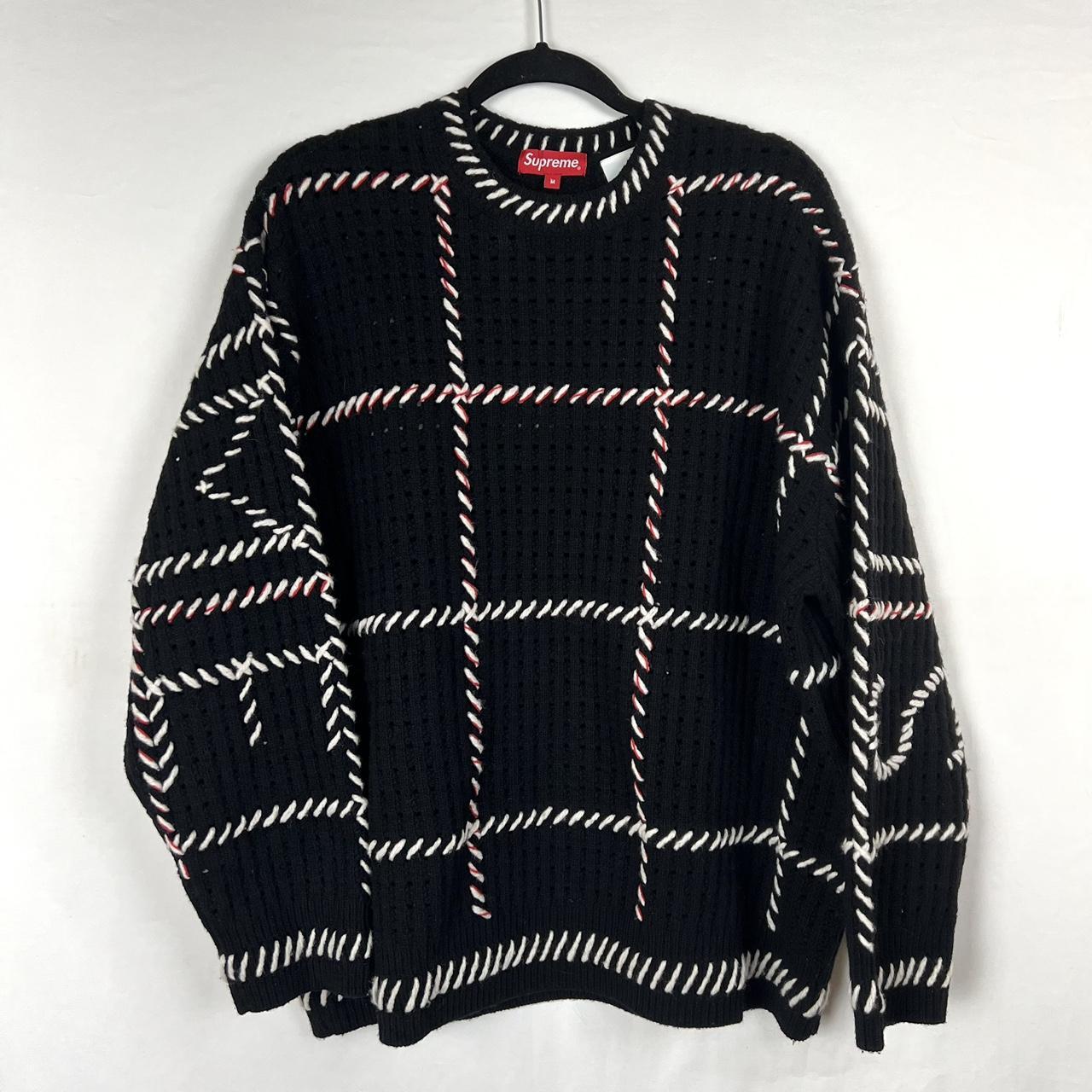 SUPREME SS23 Quilt stitch sweater in black color... | Depop 