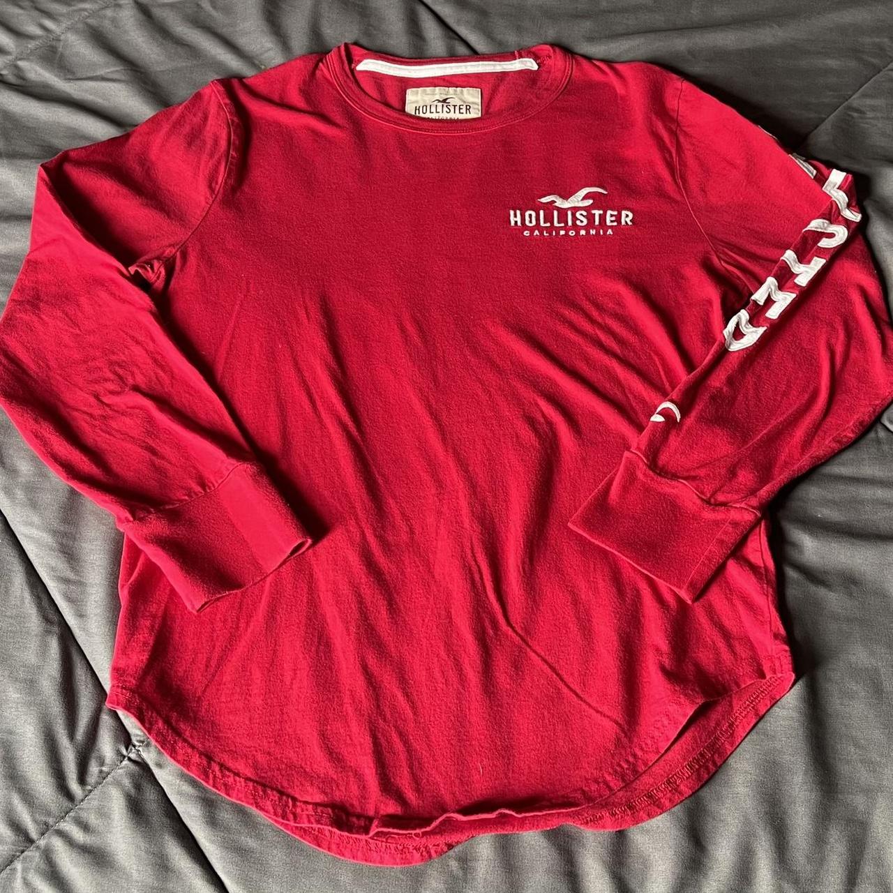 Men’s Hollister Long Sleeve Shirt Red Size XS,