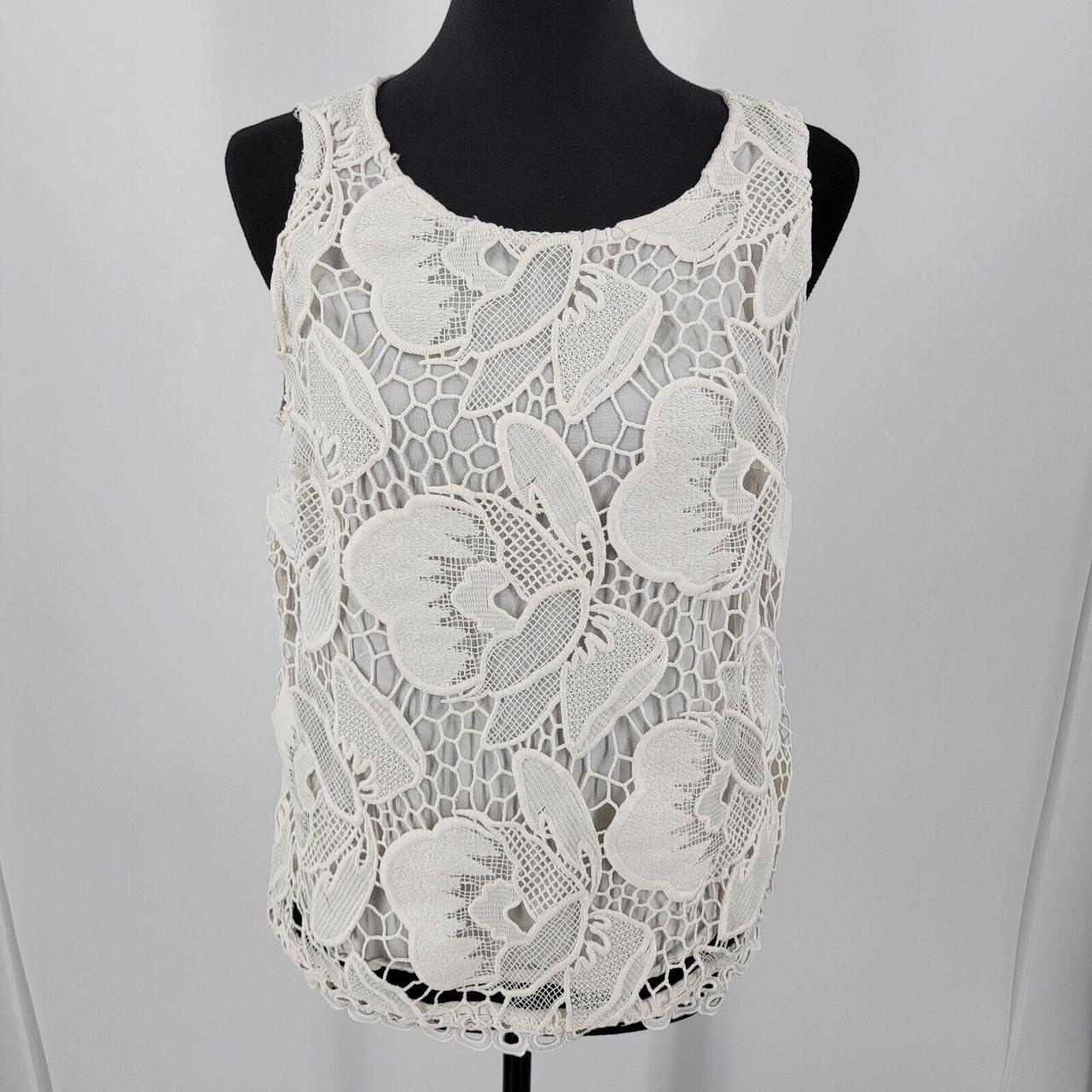 Merona Tank Top Women s Size Medium Floral Lace. Depop