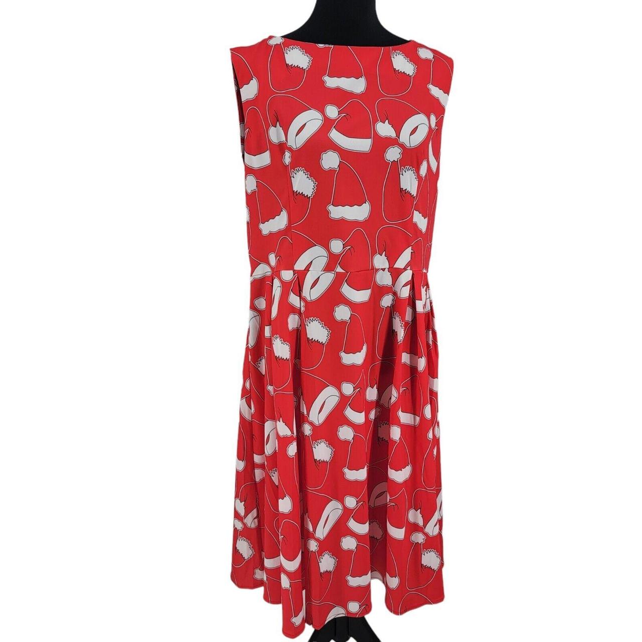 Preloved Women's Dress - Red/White - XXL – Ouges … - image 2