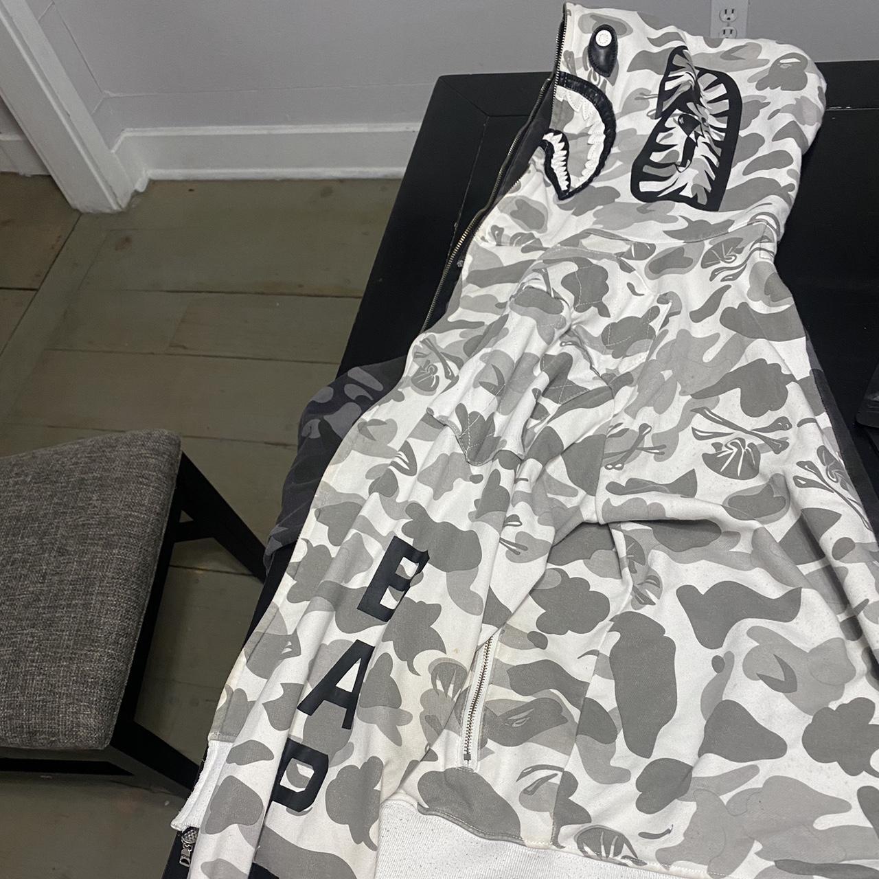 Bape nbhd camo hot sale shark full zip hoodie