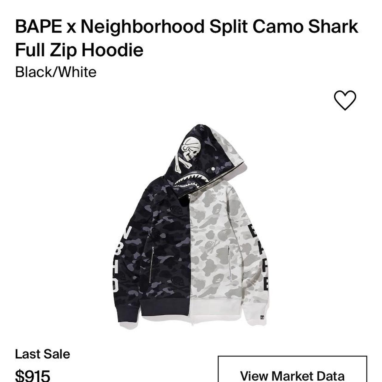 Bape nbhd camo clearance shark full zip hoodie