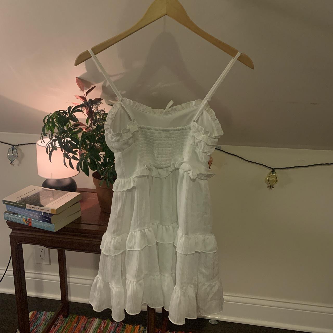 Coquette pretty white babydoll dress with cute - Depop