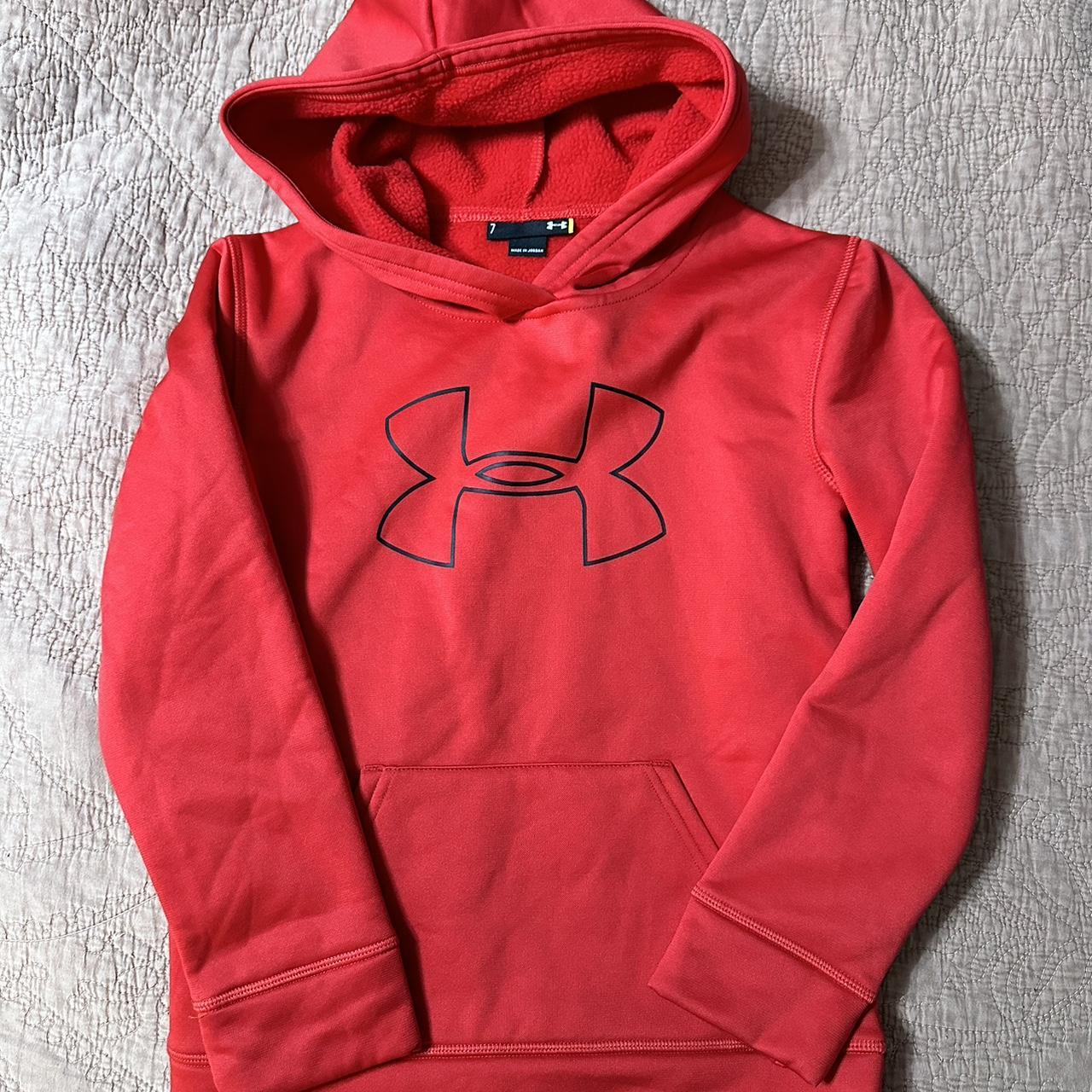 Under armour deals hoodie red kids