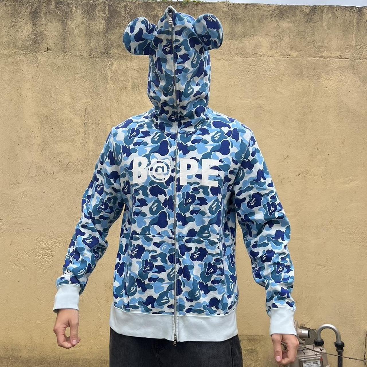 BAPE x Medicom Toy Be rbrick Blue Camo Zipper Depop