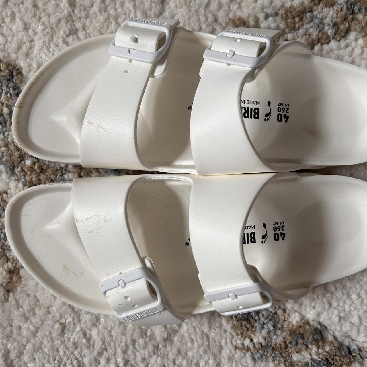 White cheap birkenstocks plastic