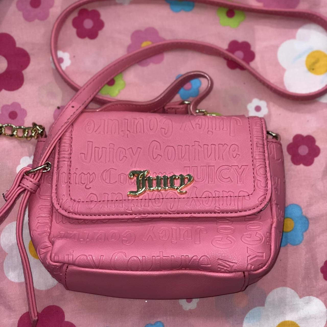 Pink small juicy couture bag Used once Super cute... - Depop