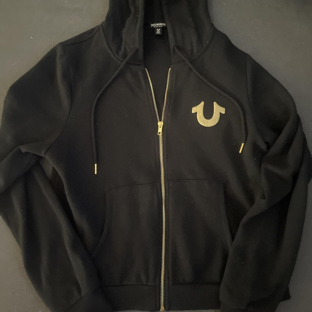 True Religion black zip up women’s Depop