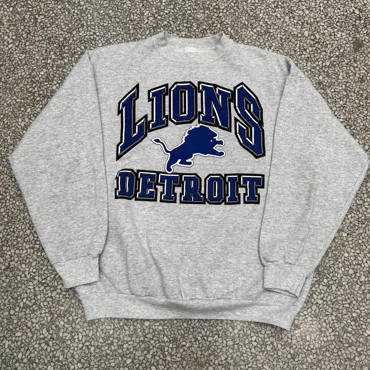 Detroit Lions Vintage 90s Logo 7 Crewneck Grey **... - Depop