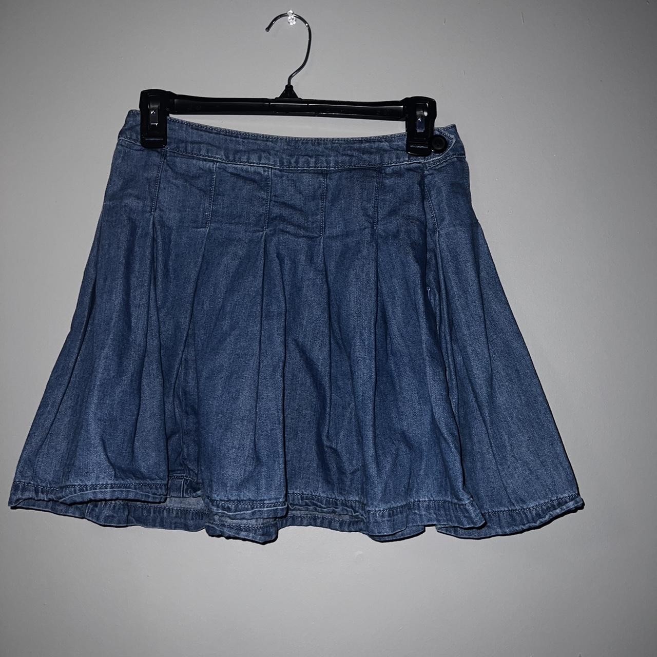 American eagle pleated denim mini Depop