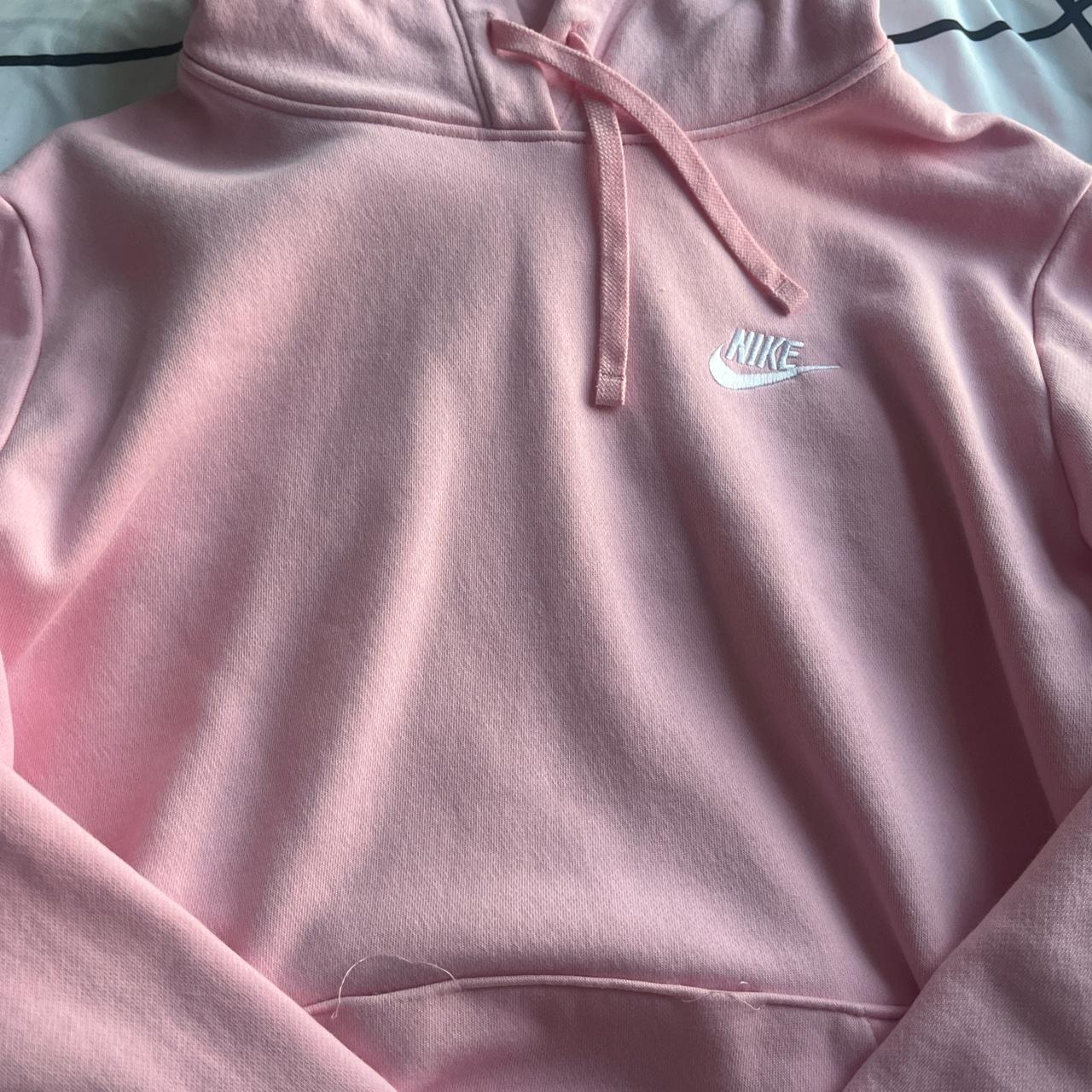 BABY PINK OVERSIZED NIKE HOODIE SIZE M/L WORN ONCE - Depop