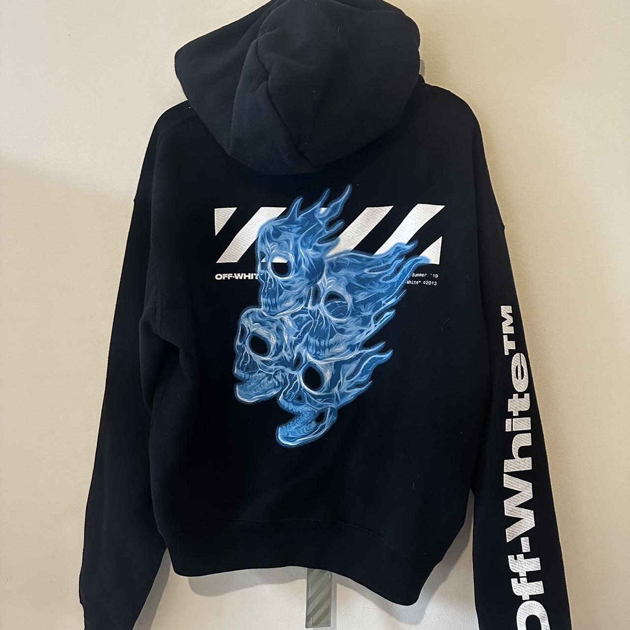 Off white blue fame skull hoodie 2019 Limited